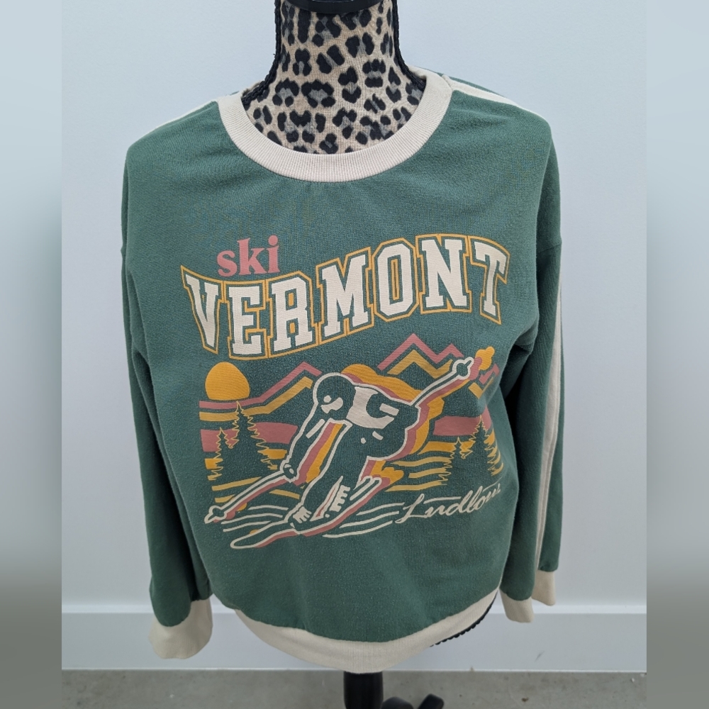 Vermont Ski Graphic Sweatshirt - Green